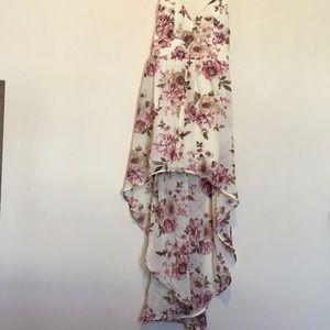 Floral Hi-Low summer strappy dress.